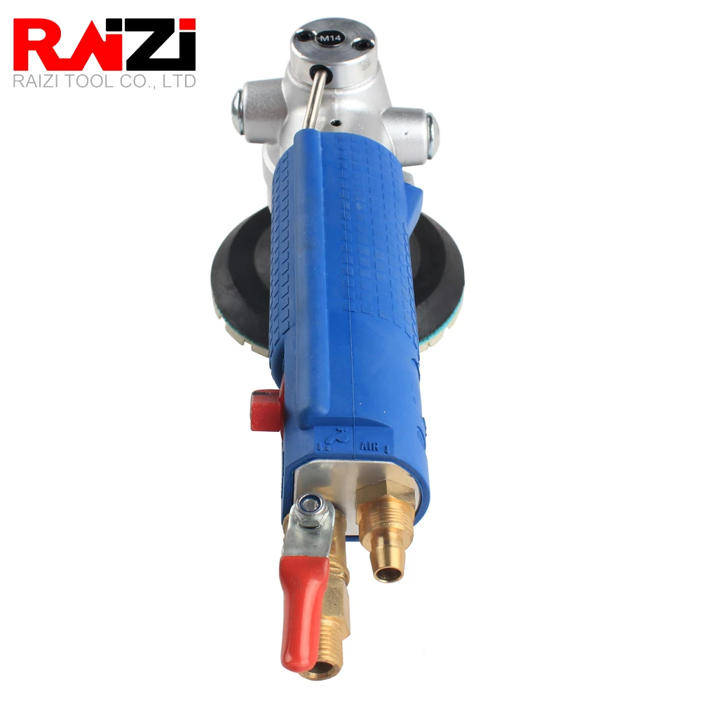 Raizi 1 pc Air Wet Polisher with 4 inch Backer Pad M14 Thread for Marble Granite Stone Polishing Machine Pneumatic Air Tool