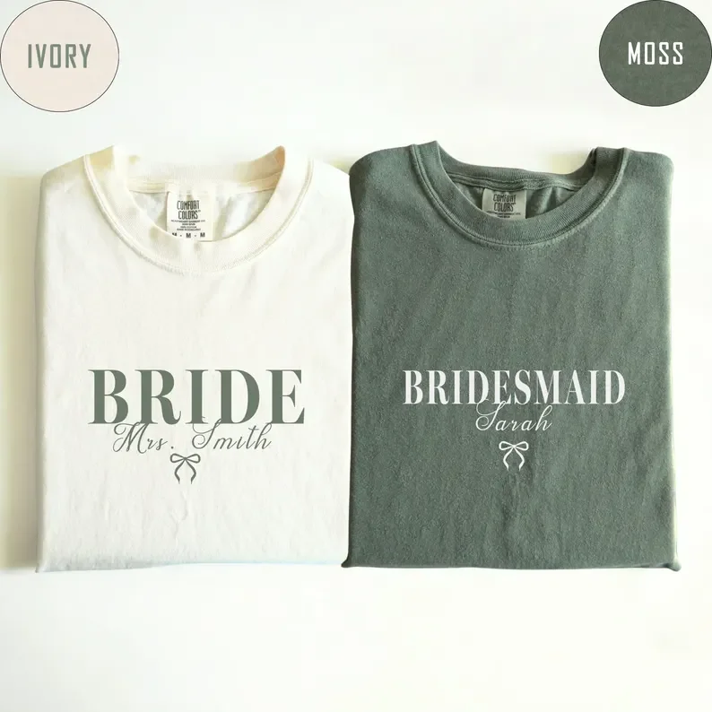 Custom Bride Bridesmaid Shirt, Briedsmaid Proposal Gift, Bridal Party T-shirt, Bach Party Shirt, Personalized Bride Tshirt