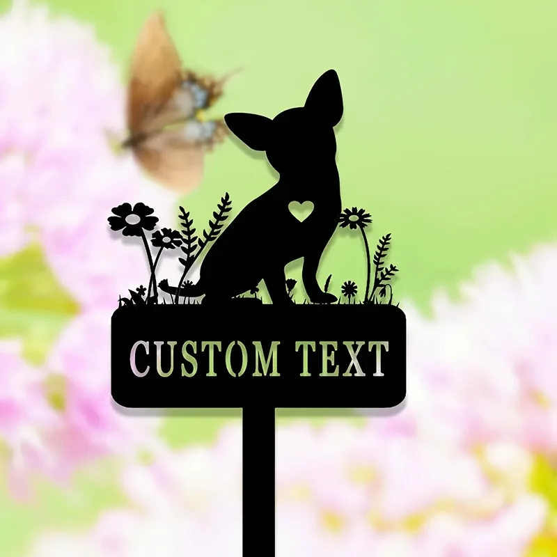 Personalized Chihuahua Pet Memorial Metal Stake Custom Name Outdoor Garden Decor Sympathy Gift for Dog Owners