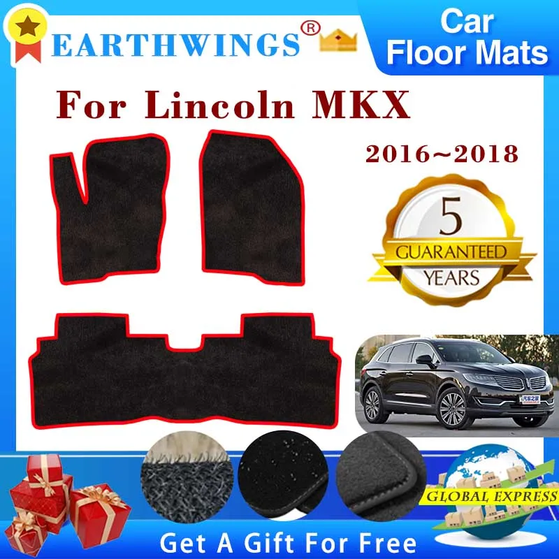 Car Floor Mats For Lincoln MKX 2016 2017 2018 Carpets Footpads Rugs Cover Dustproof Dirt Foot Pads Interior Sticker Accessories