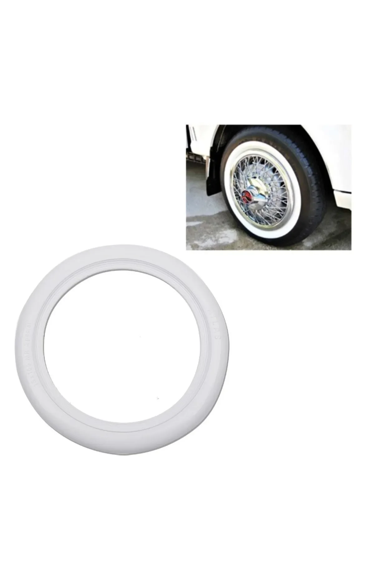 For Atlas Tire Side 10 \'\' 12 \'\' 13 \'\' 14 \'\' 15 \'\' 16 \'\' 17.5 \'\' Rim White Wall Topper 4 Piece Set Auto Car Rubber Ring