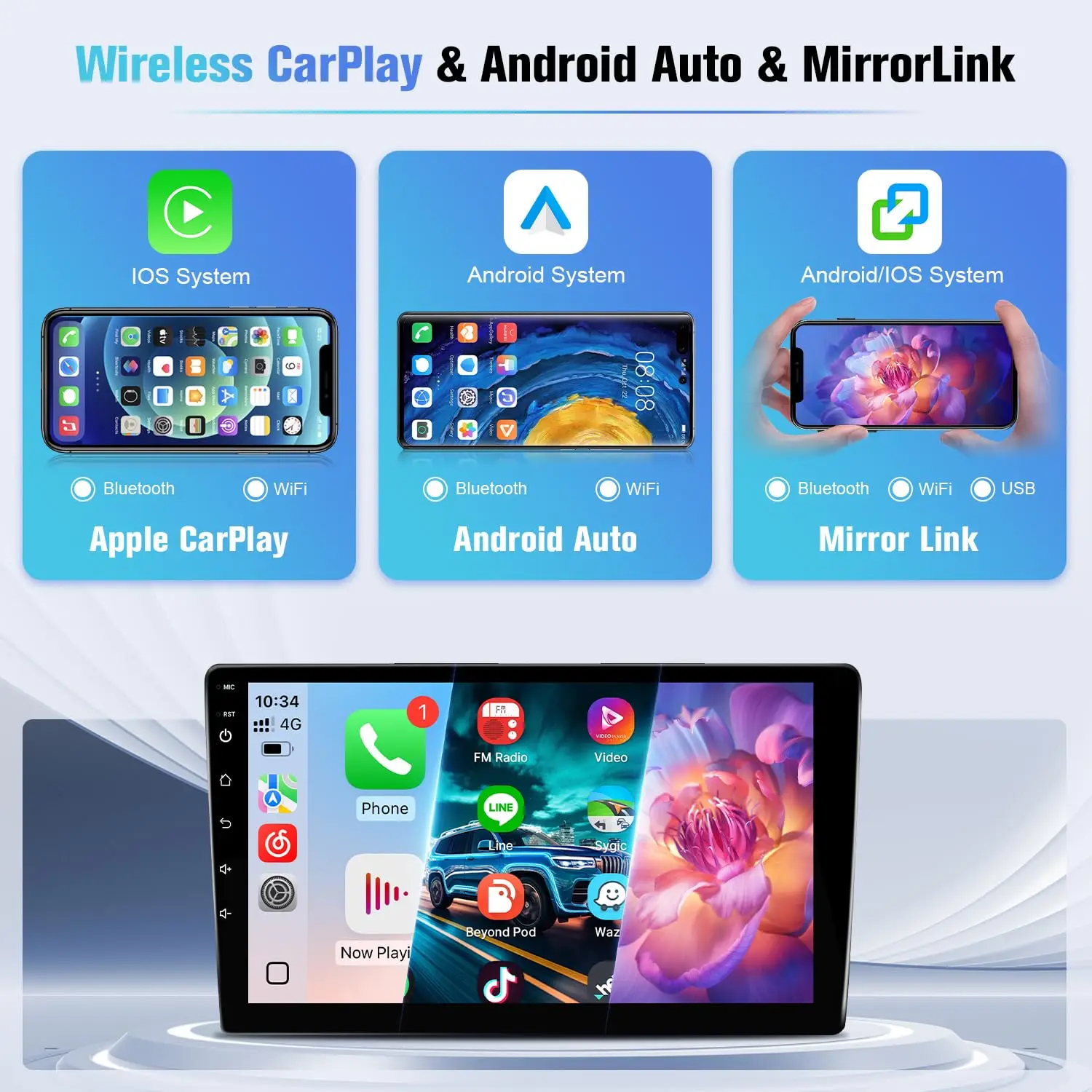 شاشة لمس IPS مقاس 9 بوصة لوحدة رأس Toyota Prius مع كاميرا Carplay Android Auto Bluetooth FM GPS WiFi SWC + Can Bus (تناسب J.B.L)