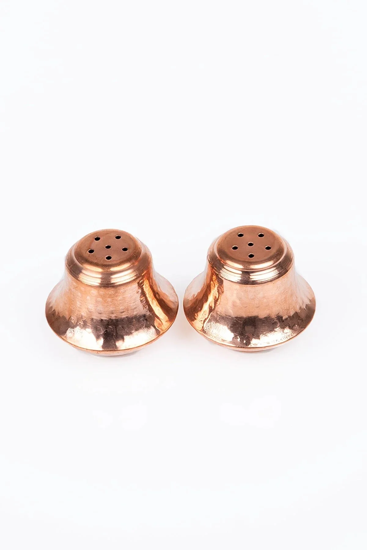 

New Turkish Copper Handmade Salt Shaker - Spice Set Copper Color 2 Pieces Original Handmade