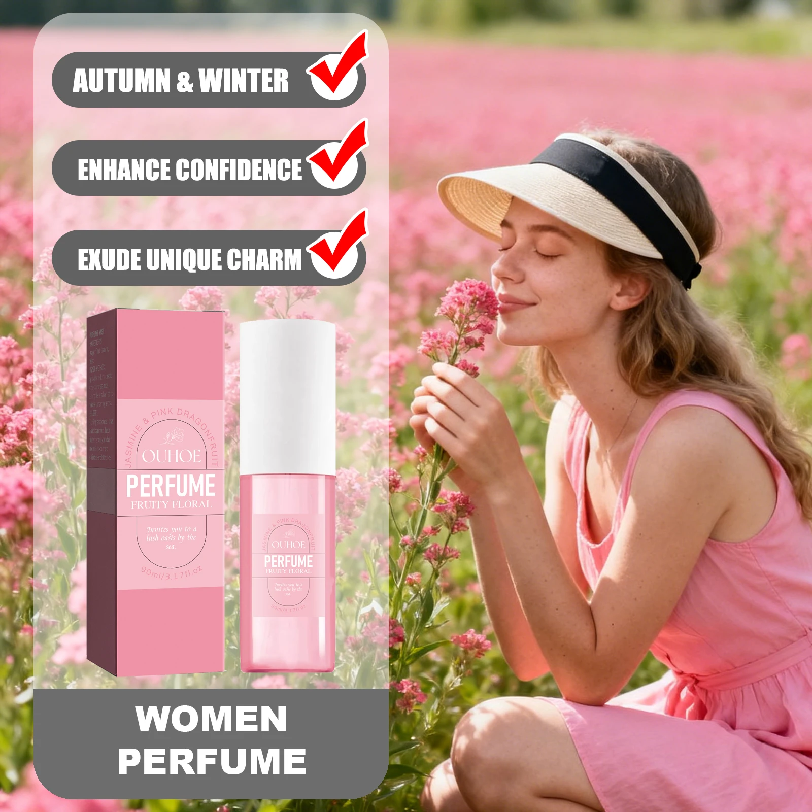 

OUHOE бразильские женские духи, стойкий аромат, подходит для осени и зимы, улучшают уверенность, уникальный шарм