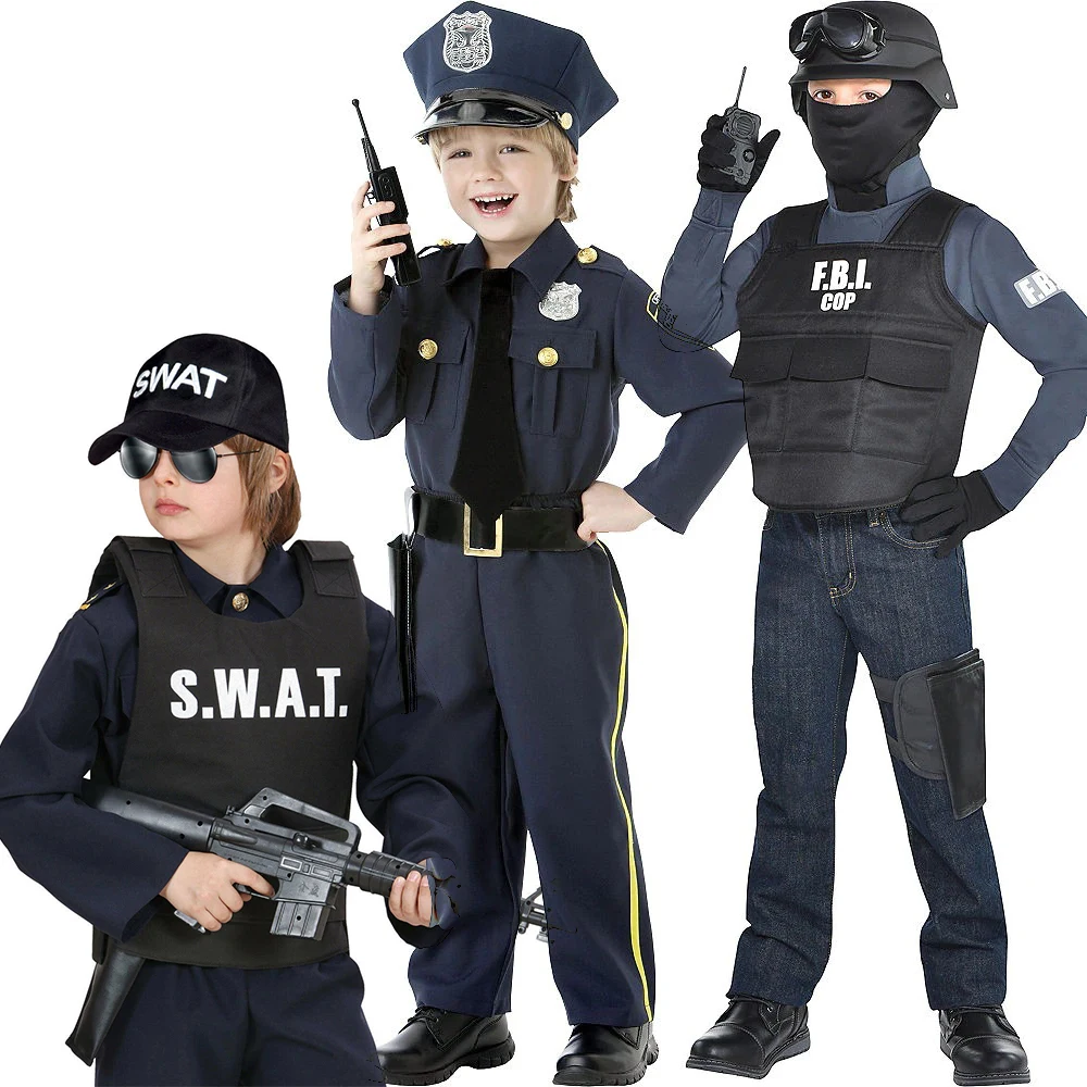 Funidelia | Disfraz de policía para bebé Guardia, Agente, FBI, Profesiones - Disfraz para bebé y divertidos accesorios para Fiestas, Carnaval y Halloween - Talla 6-12 meses - Negro