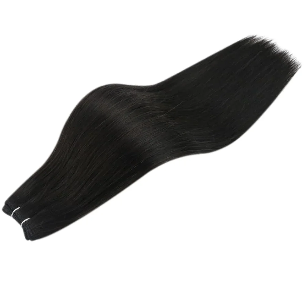 Laavoo virgem trama extensão do cabelo humano 50 g/pçs 16-24 polegada 100% cabelo humano real 12 meses de alta qualidade invisível costurar em pacotes