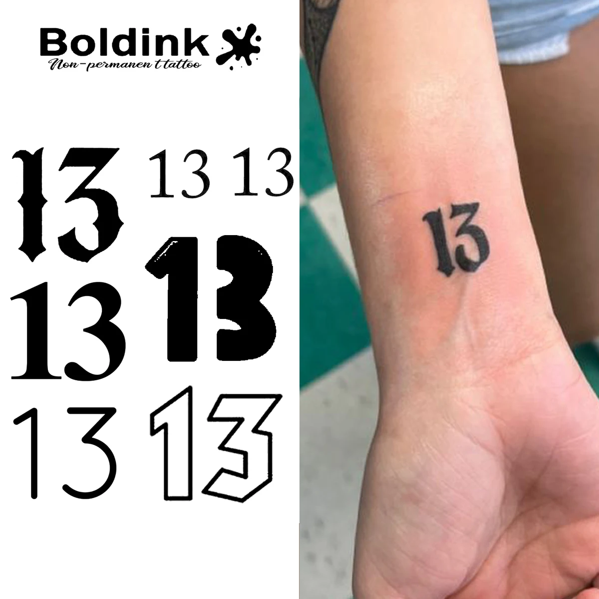 

Thirteen Temporary Tattoo,Lasts To 15 Days New Technology Magic Waterproof Semi Permanent Sticker.
