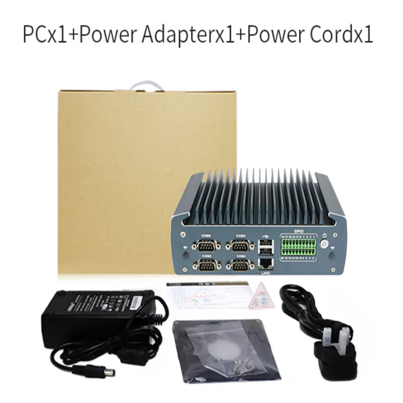 Partaker J6412 Mini PC senza ventola 6 COM Triple LAN HDMI DP Win11 Linux TPM 2.0, 9-36 V Ampia tensione, Computer industriale