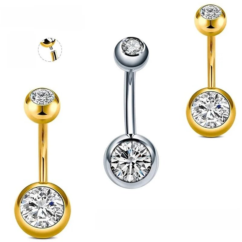 10 stks/partij G23 Titanium Navelpiercing Navel Earring Goth Crystal Buik Piercing Sieraden voor Sexy Vrouwen Navel Piercing 14G - afbeelding 2