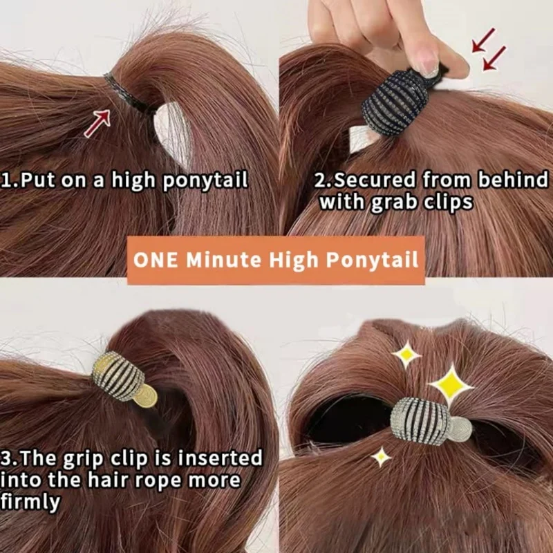 アロイポニーテールクリップ,ラウンド,ファッショナブル,新品,グラブクリップ,たるみを防ぐために固定,ホット