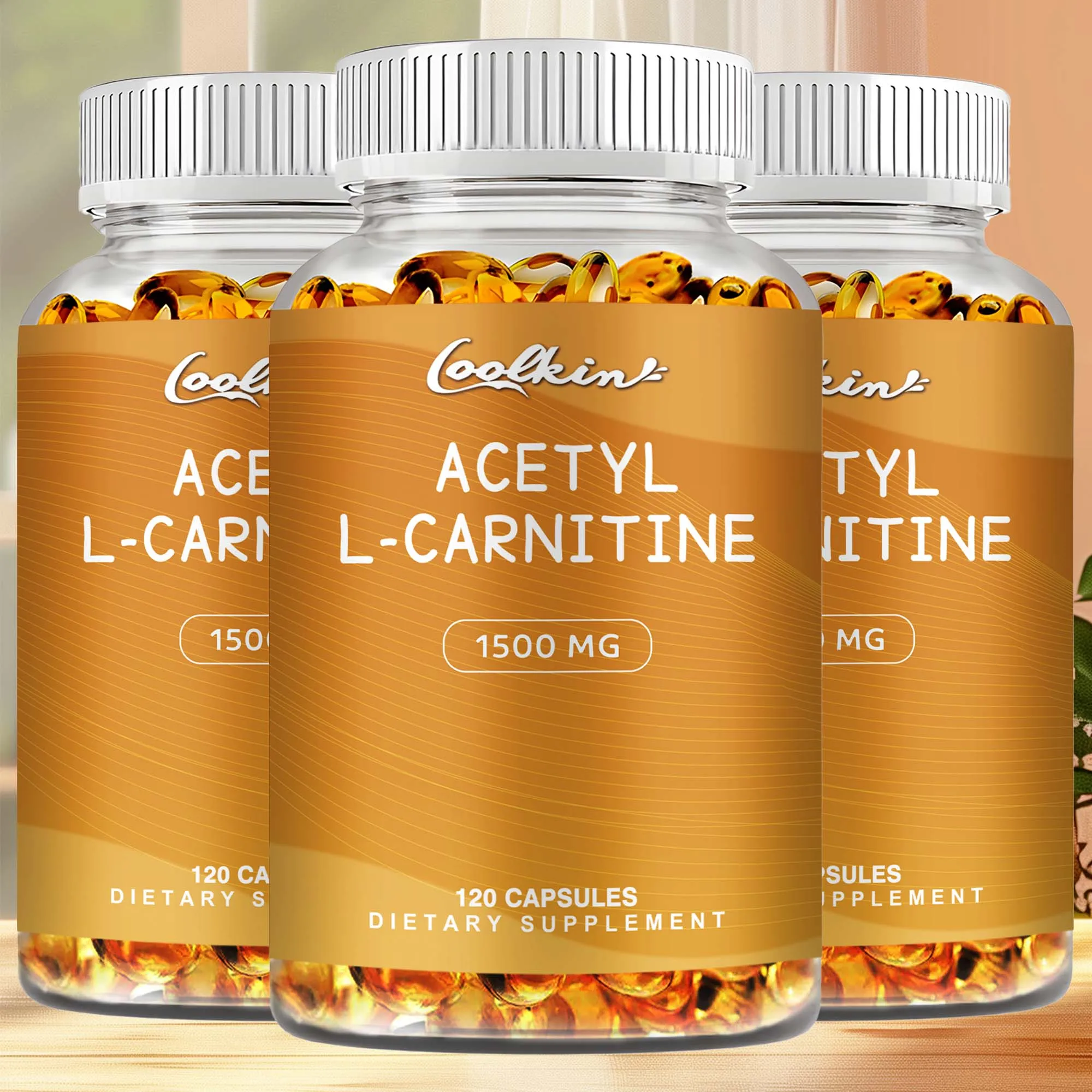 Acetyl L-Carnitine - Supports Energy Production, Enhances Memory and Concentration, and Promotes Brain Health - 120 Capsules