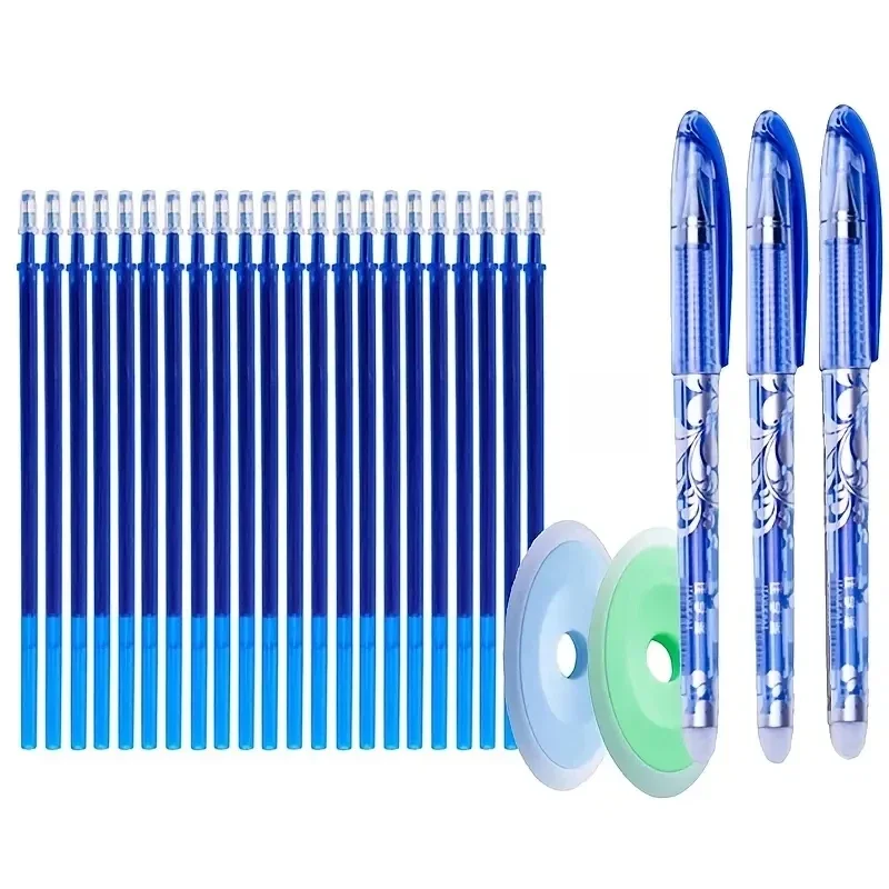 Ensemble de stylos Gel effaçables 0.5mm, 6 couleurs, encre d'écriture, recharges de stylos Gel, tiges, poignée lavable pour fournitures de papeterie scolaires et de bureau