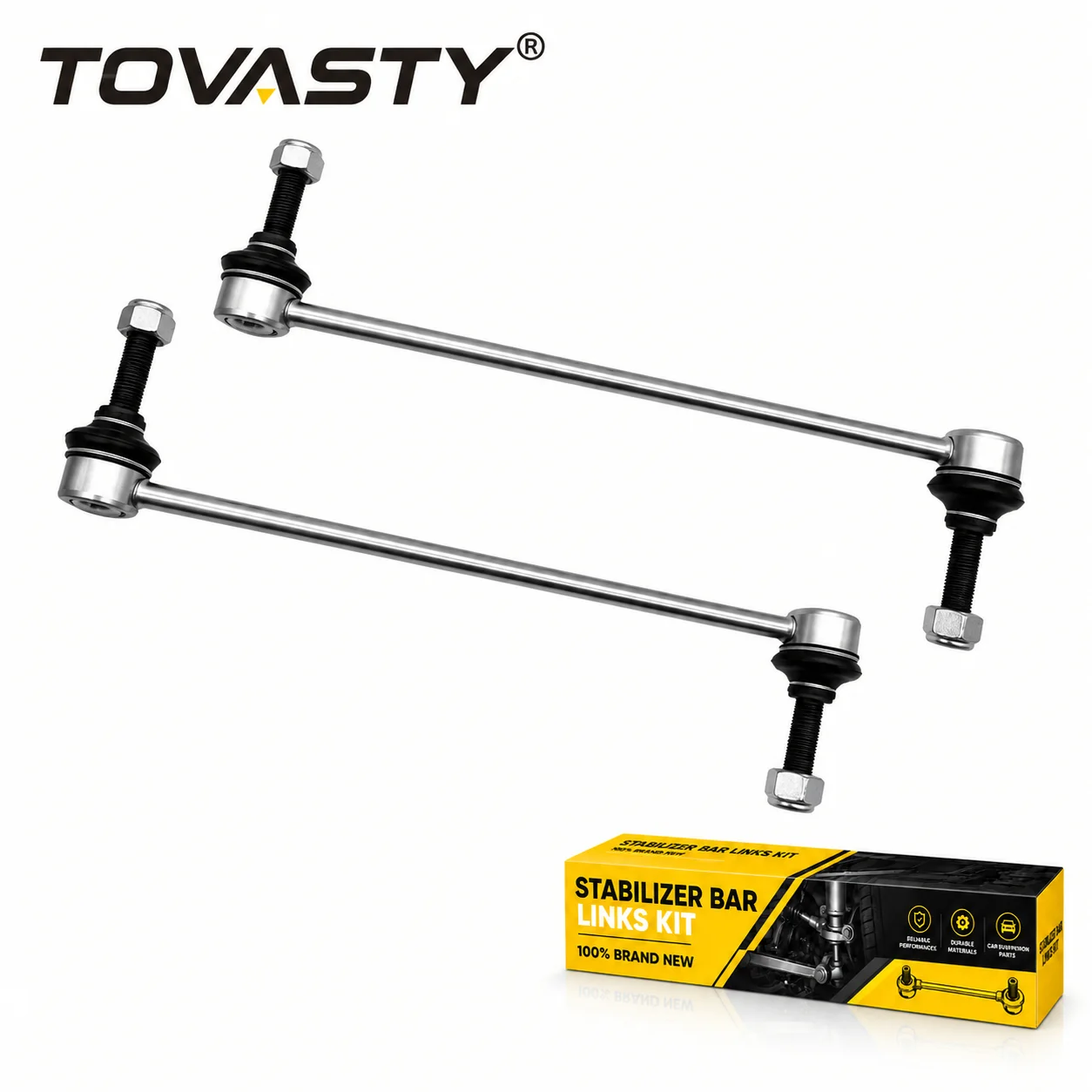 TOVASTY K750740 Front Sway Bar End Links for Ford Fusion 2013-2020 Edge 2015-2024, Fits Lincoln Continental 2017-2020 MKX 2016-2018 MKZ 2013-2020 Nautilus 2019-2023