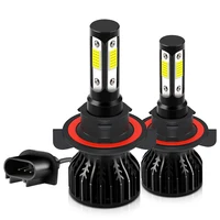 H13 bombillas de faros LED para coche enchufe H13 haz alto y bajo resaltado 360 ° Chips COB de grado 4 lados 12000LM 6500K Blanco