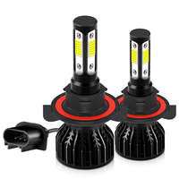 H13 Car LED HeadLight Bulbs Socket H13 High&Low Beam Highlight 360°degree  4 Side COB Chips 12000LM 6500K White
