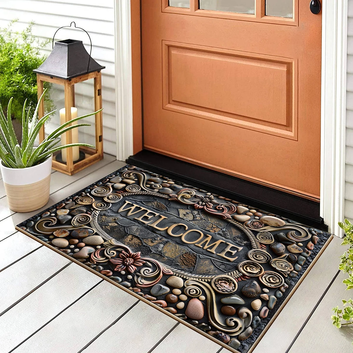 Luxury Vintage Home Entrance Door Mat Room Rugs For Bedroom Hallway Floor Foot Bath Mat Doormat Custom Washable