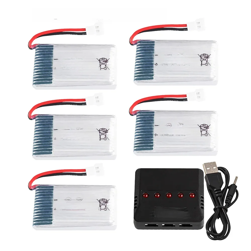 3,7 V 600 mAh 30C 802540 Batterie Lipo pour Syma X5 X5C X5SW X5SC CX-30 M68 905 QX80 K60, 2 à 10 pièces améliorées, ensemble de batterie et chargeur