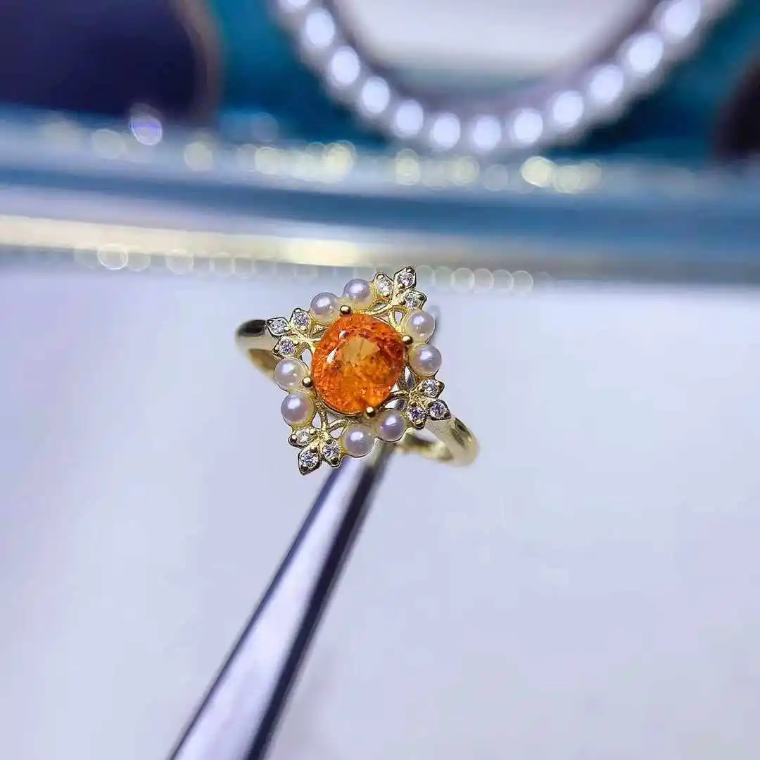 KJJEAXCMY Anillo de granate Fanta de lujo para mujer con piedras preciosas naturales, nuevo anillo con incrustaciones de plata pura 925, regalo para novia