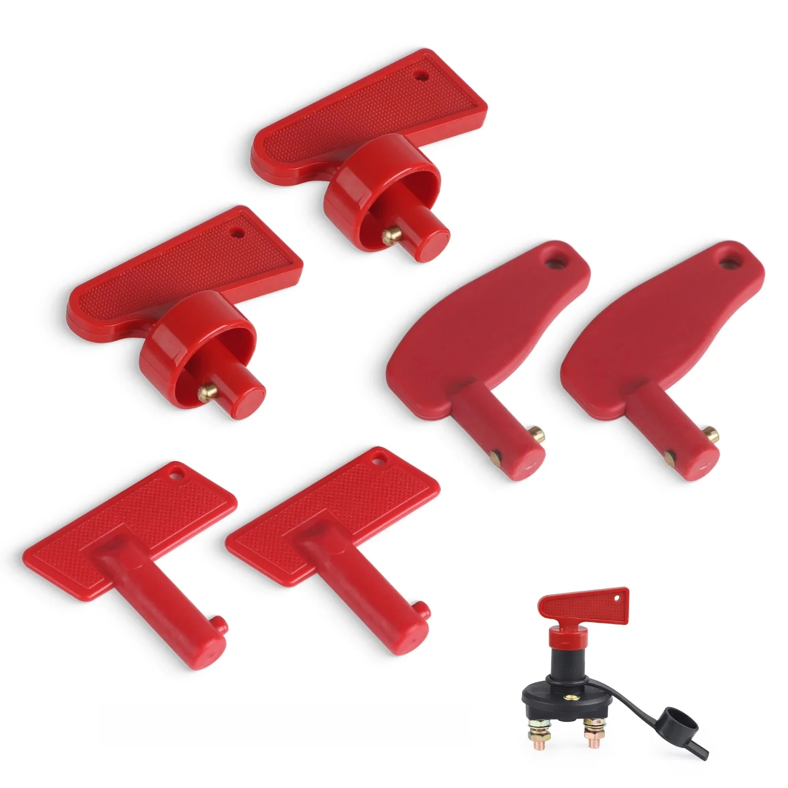 Clés en plastique ABS, 2 pièces, interrupteur coupé pour camion automobile, interrupteur d'isolateur de batterie pour voiture, Van, bateaux, Kit de bateaux marins, pièces