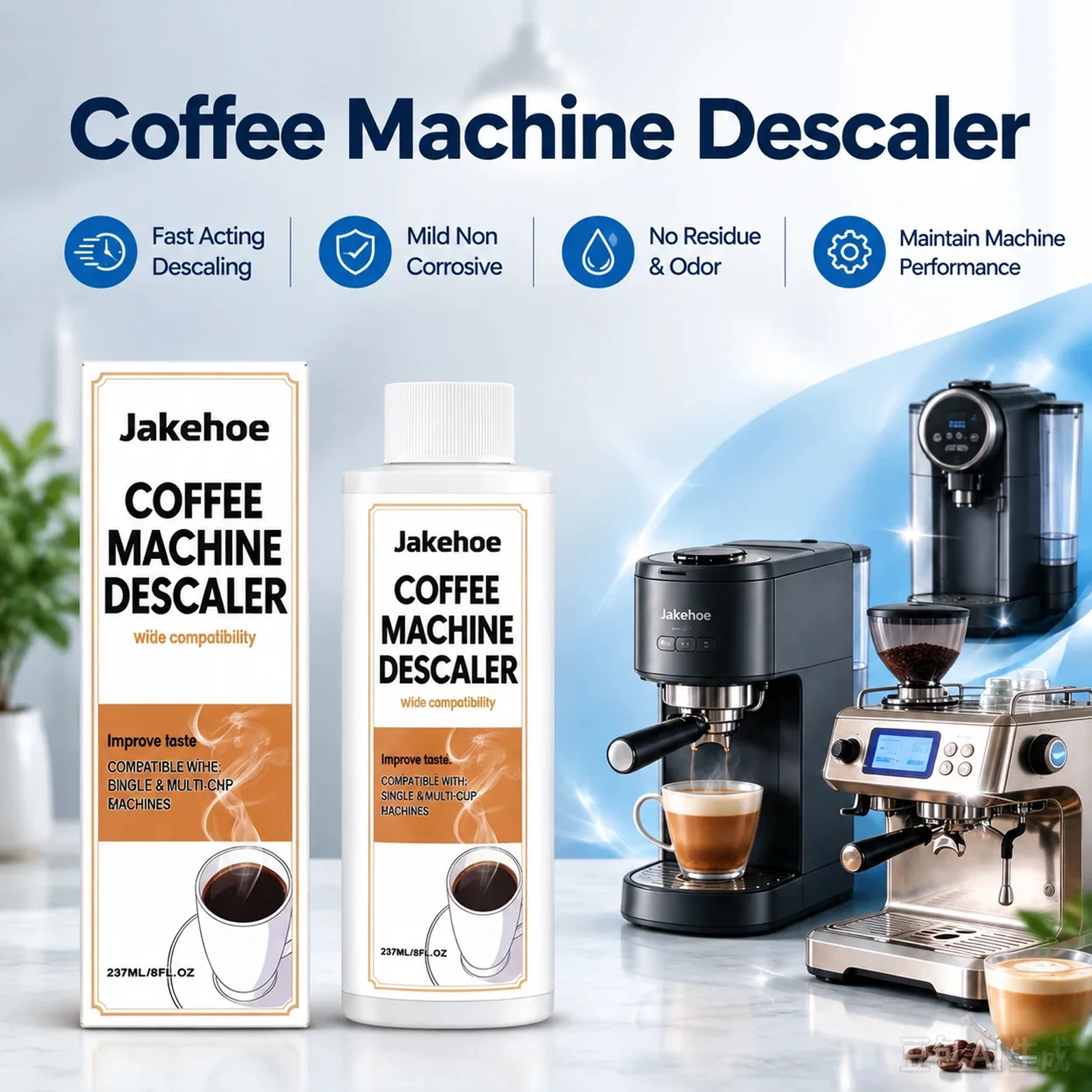 Fast Acting Coffee Machine Descaler Remove Limescale Improve Coffee Taste Mild Non Corrosive No Residue For All Coffee Makers