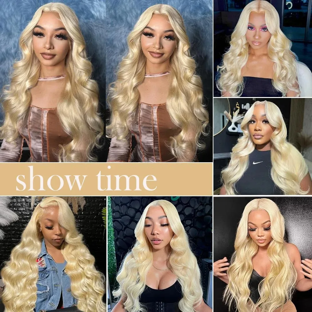 613 Blonde Body Wave 13x4 HD Transparent Lace Frontal Human Hair Wigs 30 40 Inch Colored Lace Front Wigs Brazilian For Women