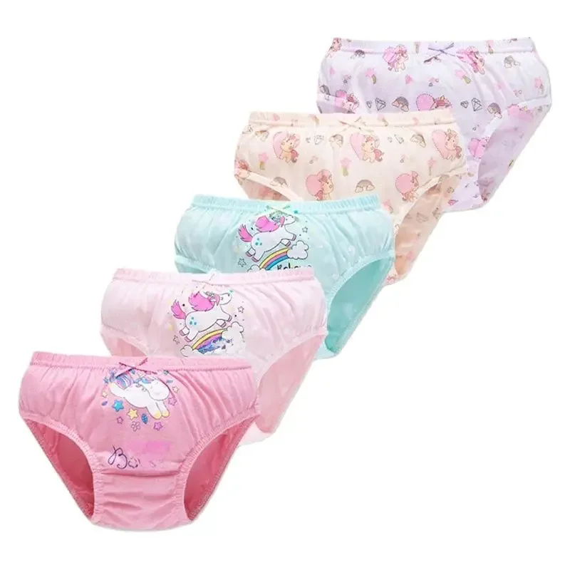 5 szt./zestaw różne style figi z bielizna dla dziewcząt z kreskówek majtki bawełniane dziewczynki miękkie majtki oddychające majtki dziewczęce — zdjęcie 2