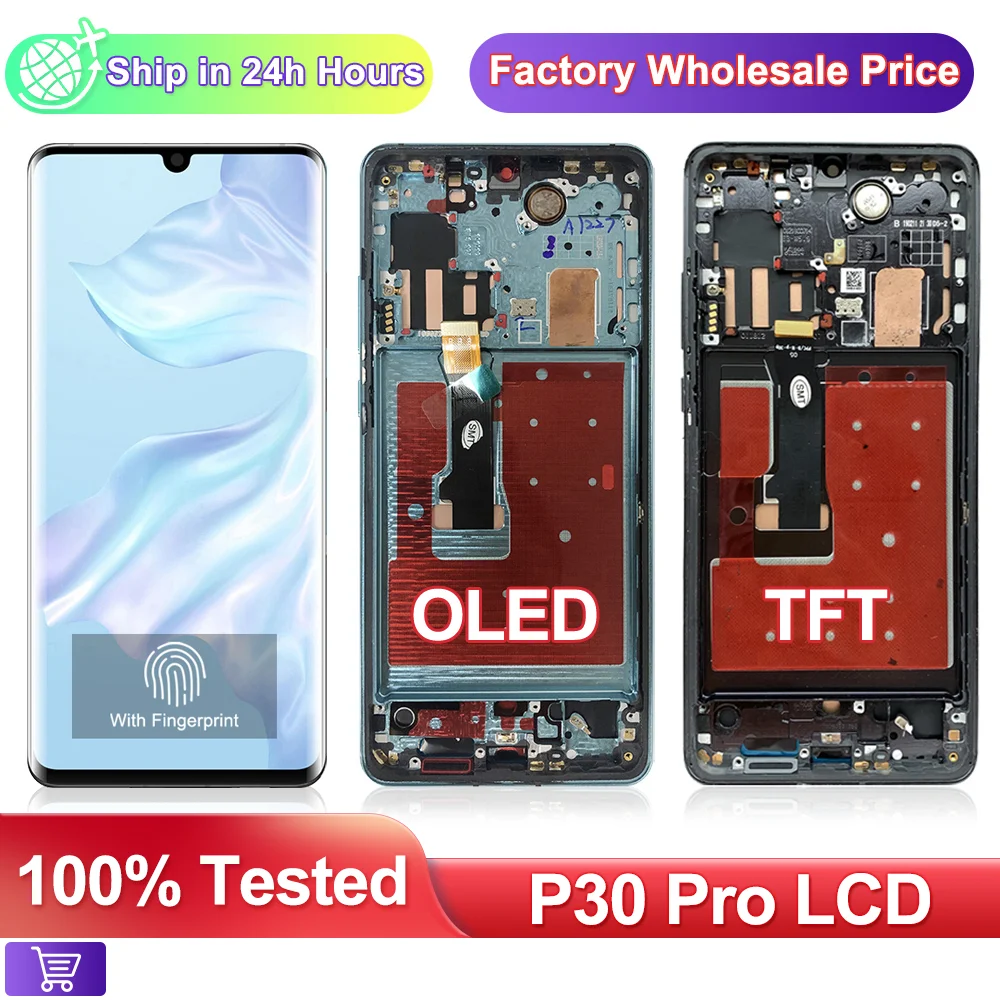 

6.47" OLED TFT Display For Huawei P30 Pro LCD With Frame P30 Pro VOG-L09 L04 L29 TL00 Display LCD Touch Screen Digitizer Panel