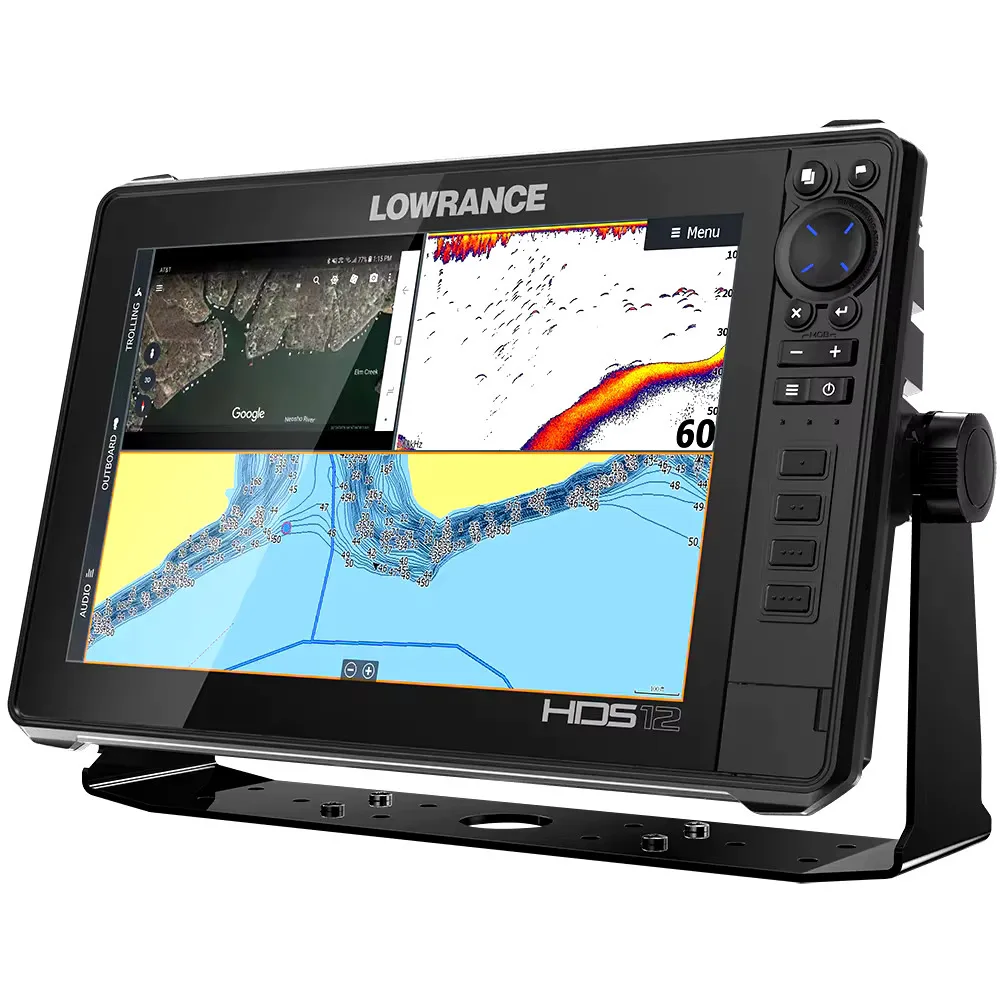 QUICK SHIPPING  Lowrance HDS-12 Live Fish Finder with Active Imaging 3-in-1 Transom Mount Transducer C-MAP Pro Chart