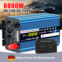 3000W 6000W Voltage converter 24V to 230V Pure sine wave inverter EU
