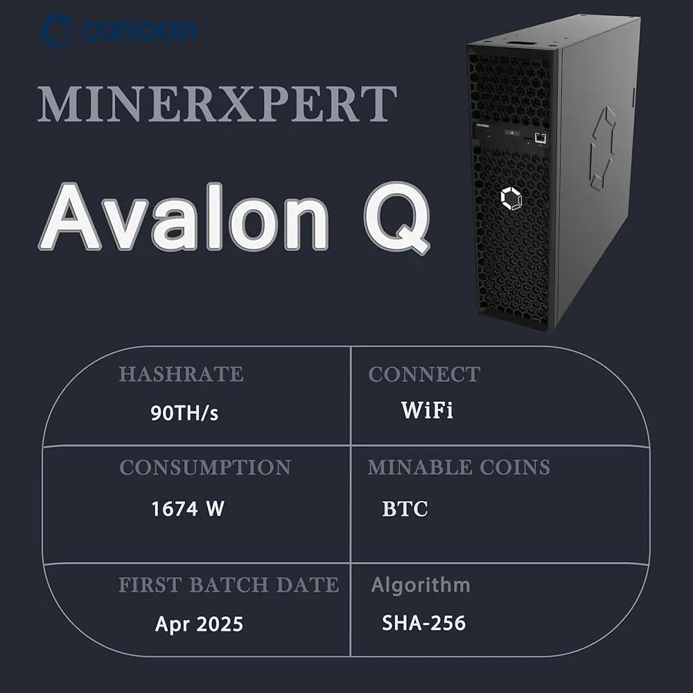 

Купить в наличии Canaan Avalon Q 90TH/s BTC Miner 18.6J/TH