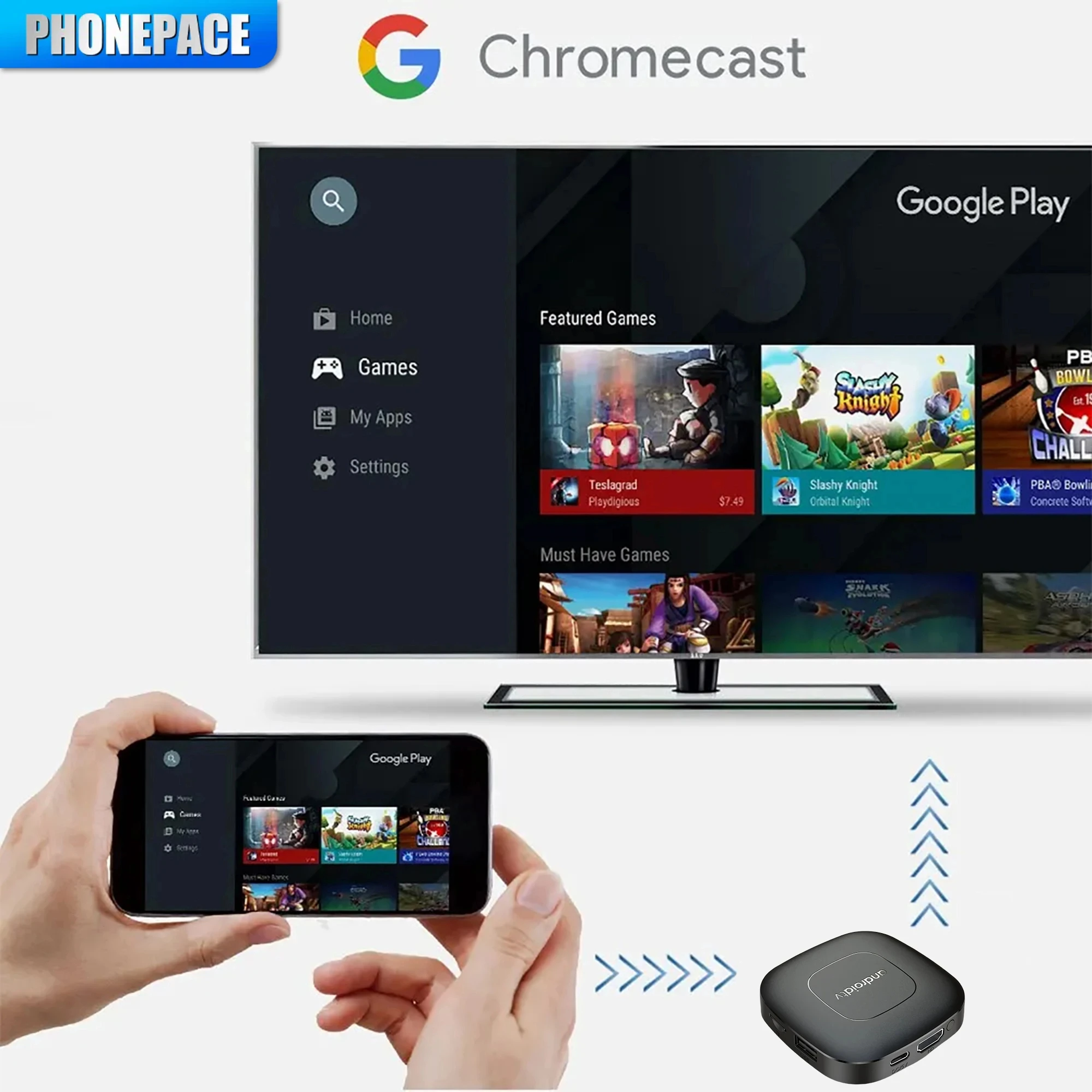 PHOPNEPACE T1 Smart Home cinma TV Box AllwinnerH313 Google Assistant Netflix Streaming Bluetooth lecteur multimdia 2.4G5G Wifi 16G