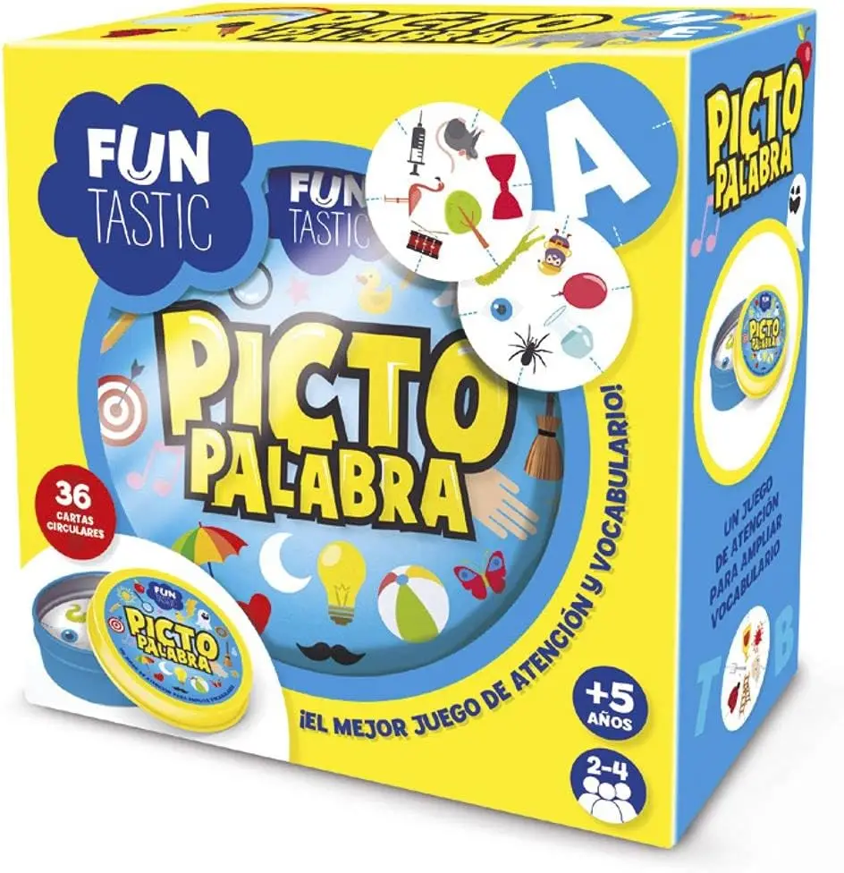 IMAGILAND-PICTO Word Round Card Game with Box, IMFUJ011, original, Toys, Boys, Girls, Gifts, Collector, Shop, New, Games, Family, Puzzle.