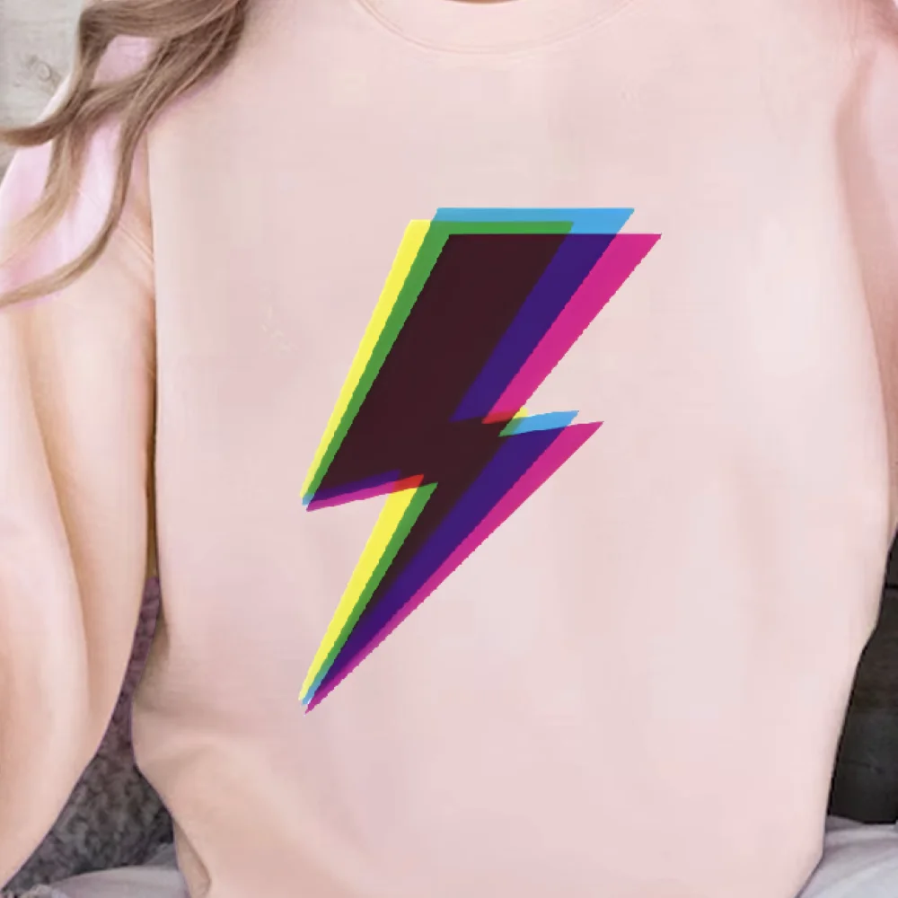 Buntes Lightning Bolt-Sweatshirt, kräftiger, lebendiger Druck, edgy, trendig, lässig, locker, langärmelig, Streetwear, unverzichtbares, bequemes Oberteil