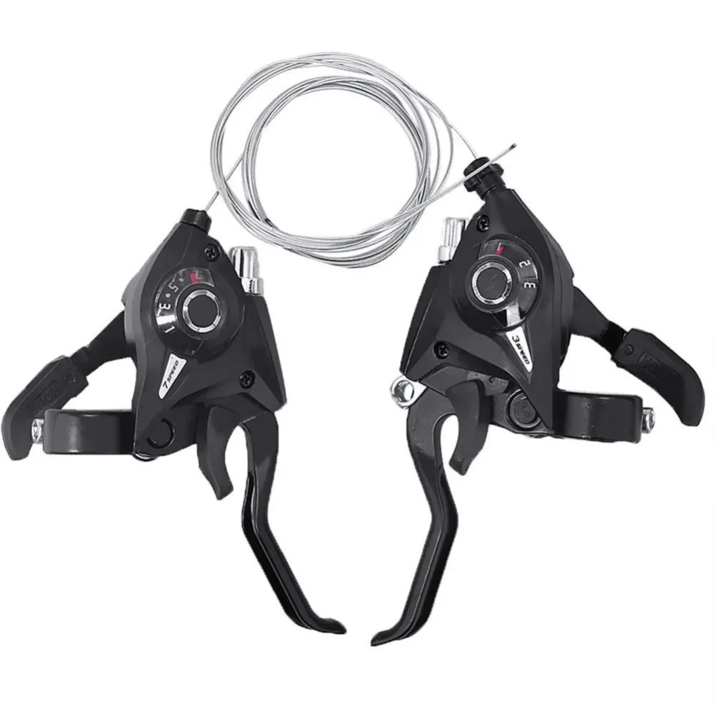 AliExpress 3x7 21 Speed Bicycle Shifter Levers Brake Cycling Disc Handle Brake Levers With Shift Cable Bike Accessories For Road Bike MTB