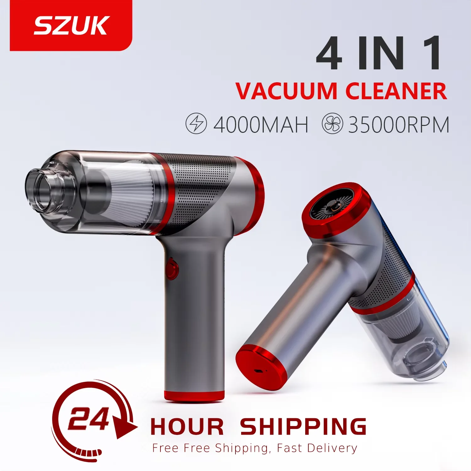 

SZUK High Pressure Car Vacuum Cleaner Portable Handheld Mini Vacuum Cleaner Cordless Strong Suction Car Cleaner Home Appliance