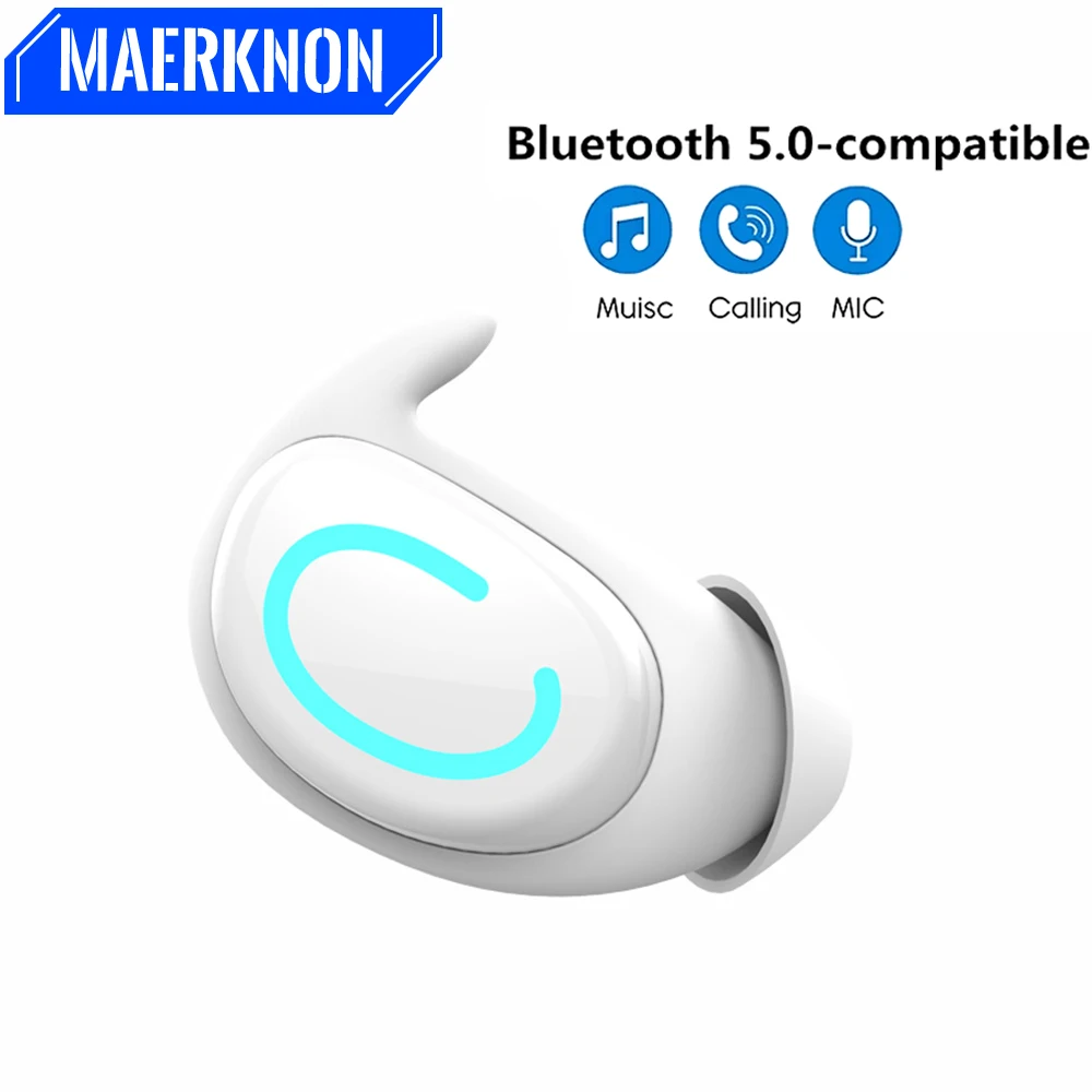 Wireless Bluetooth Earphones Mini In Ear Handsfree Music Headset With Mic Stereo Ultra Long Standby Running Bass Sport Earburd