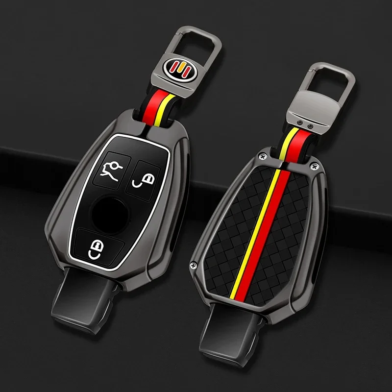 Metalowe etui na kluczyk samochodowy do Mercedes Benz A B C E G Class W204 W205 W211 W212 W463 W176 GLA GLK GLC CLS CLA AMG Akcesoria — 2