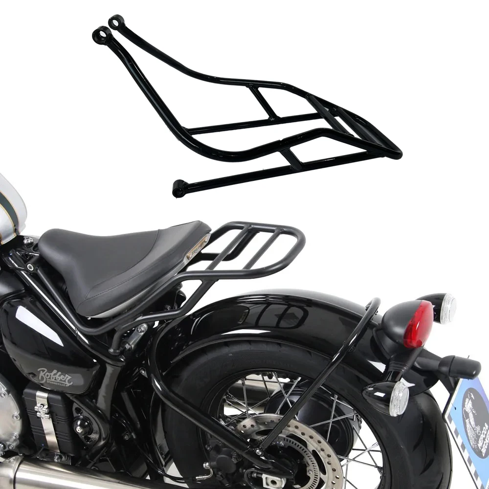 

Motorcycle Tube Rear Rack Black Luggage Carrier Rack For Triumph Bonneville Bobber 2017-2021