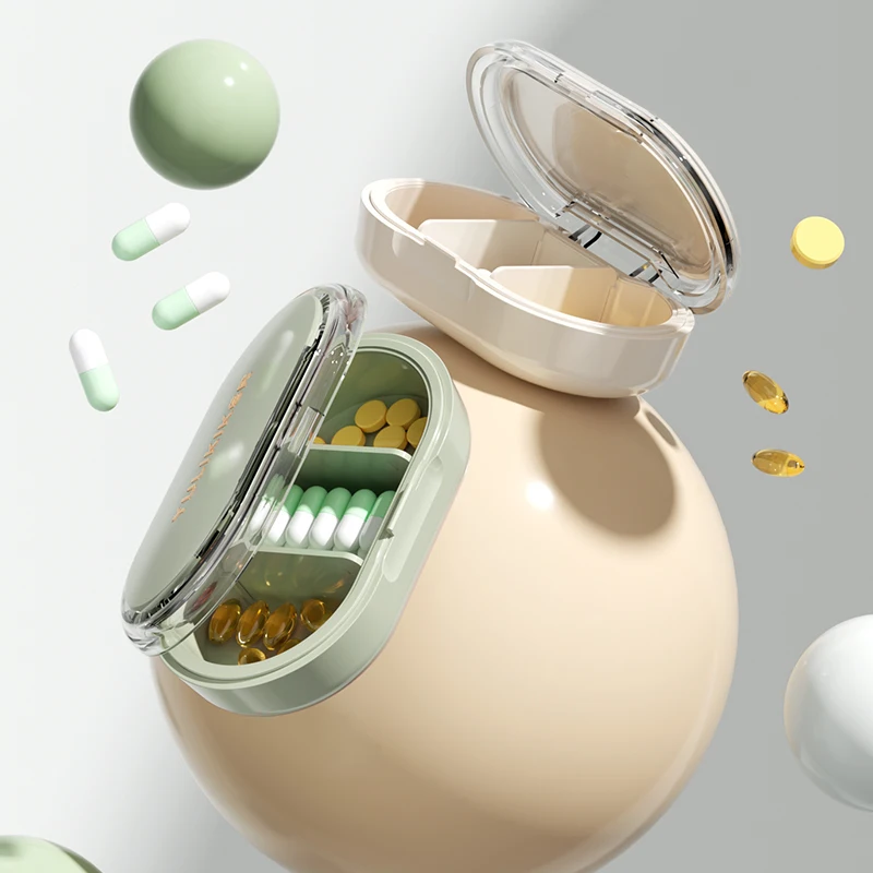منظم حبوب الدواء الأنيق مع 3 فتحات - مثالي للتشغيل - الذهاب، مثالي للمسافرين وال جداول المزدحمة، فرز الحبوب بسهولة