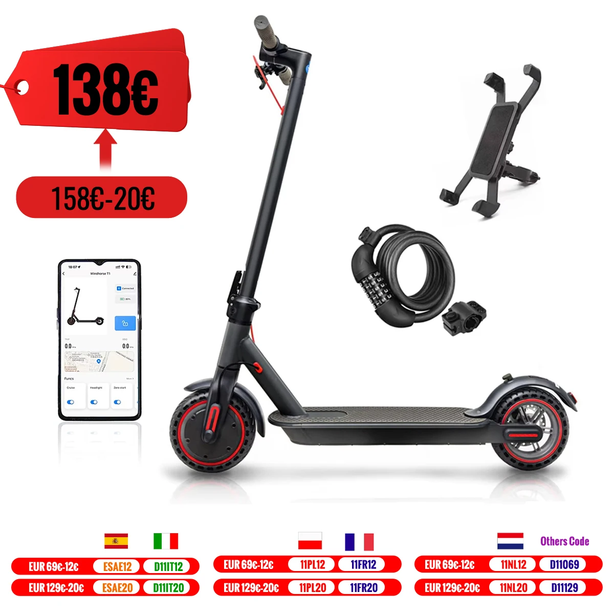 350W Folding Electric Scooter Aluminum Alloy 8.5" Tire 36V 10.4AH Lithium Battery With App Kick Scooter For Adults Escooter