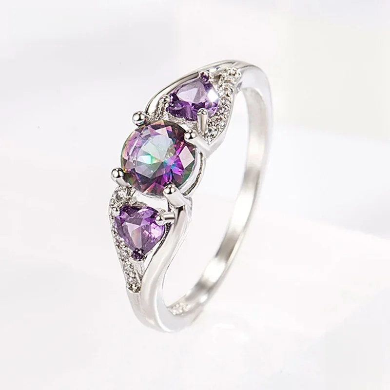 ZDADAN 925 Sterling Silver Heart Zircon Ring Dla kobiet Biżuteria modowa Akcesoria Prezent — zdjęcie 2