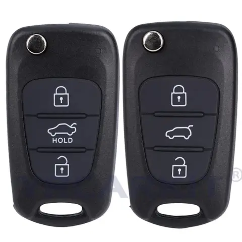 Carcasa de llave remota de coche de repuesto, funda de llave plegable con tapa 3 BT para Kia K2 K5 Rio 3 Picanto Ceed Cerato Sportage para Hyundai