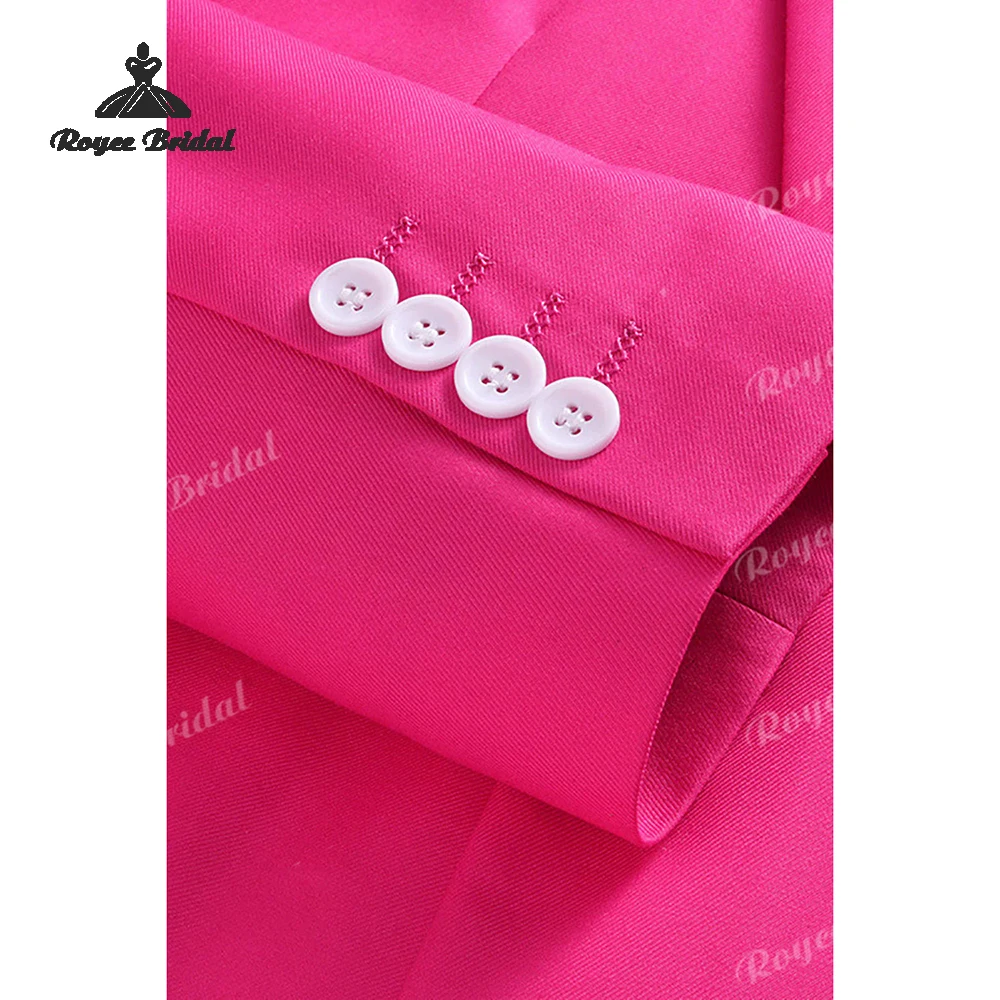 Rosa quente duas peças duplo breasted terno masculino casamento 2026 pico lapela causal noite terno de negócios traje homme mariage