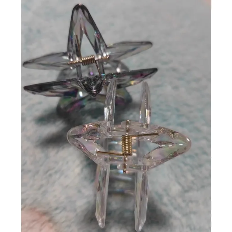 

Красочная полая заколка-краб в форме пятиконечной звезды, простая прозрачная заколка для волос, нежная заколка для девочек, аксессуары для волос