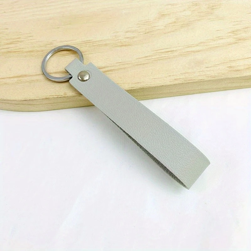 Custom Laser Engraved Faux Leather Keychain, Personalized Gift