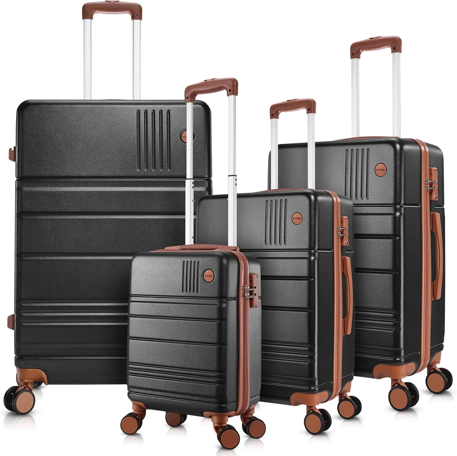 

4 Piece Luggage Sets ABS+PC Hard Shell Suitcases With Wheels TSA Aproved Lock Side Hook Travel Suit Case Set 16/20/24/28 Inch ﻿