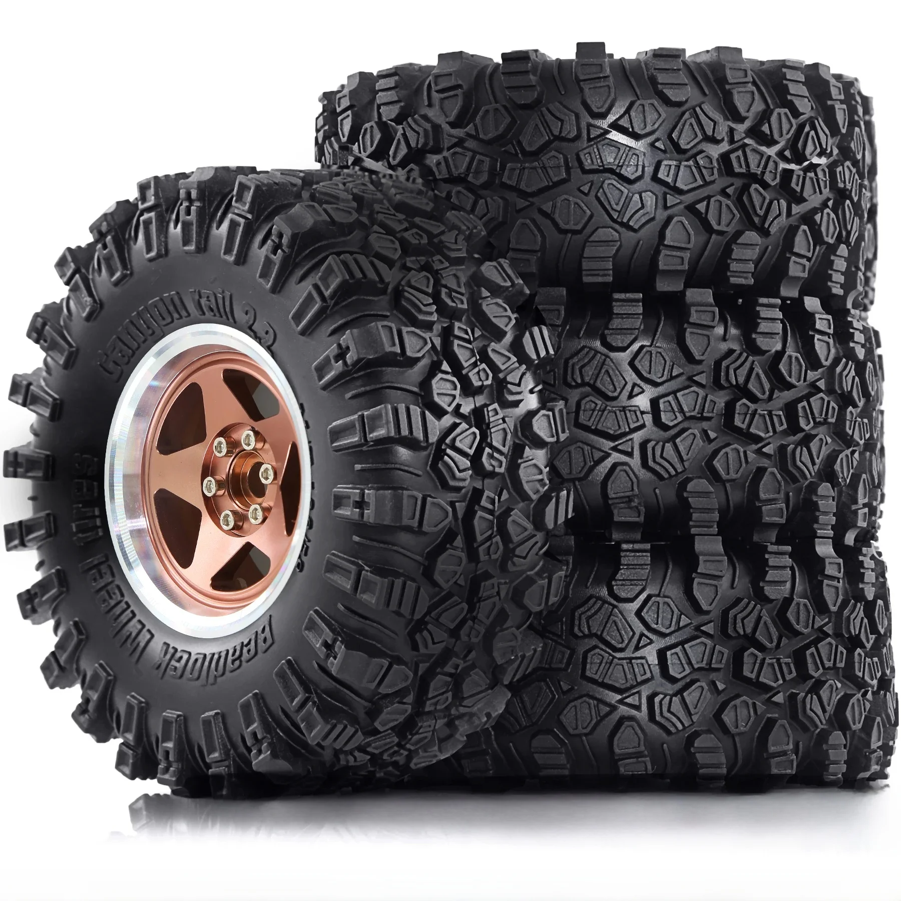 2.2 RC Crawler-Reifen und Metall-Beadlock-Räder 4 Stück für 1/10 1/8 RC Crawler Car SCX10 I II III Pro TRX4 TRX6 Gen7/8 D90