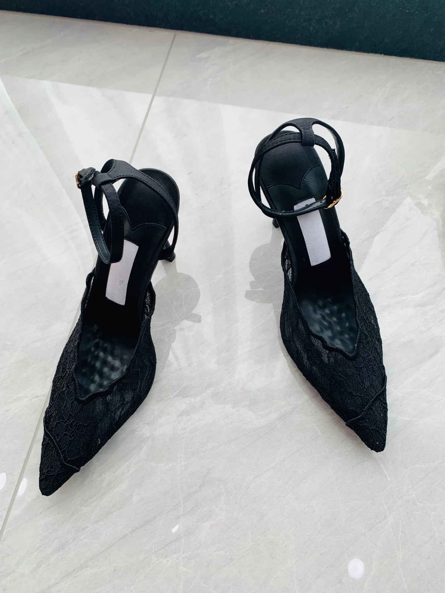 2026 Summer New Style Women's High Heels - Lace Design - High-end European Style - Black - Beautiful Woman Evening Shoes