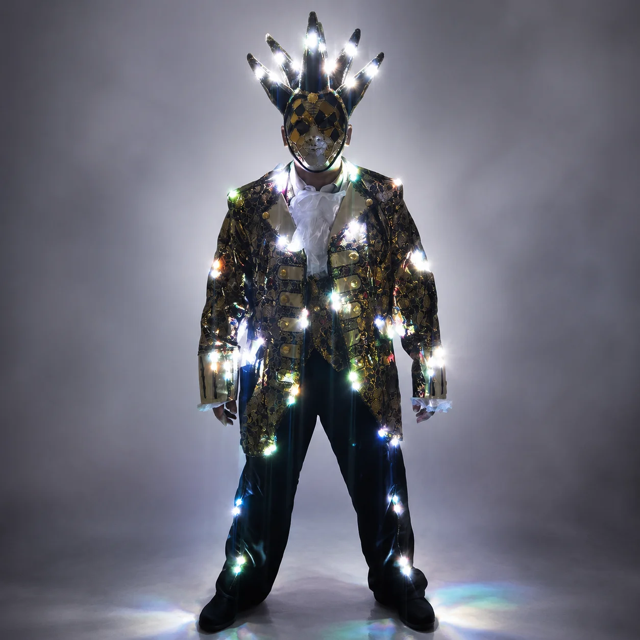 Full Color LED Jacket for Tron Suit LED Court Suit with Mask - Glow-in-the-Dark Costume for Parties And Events