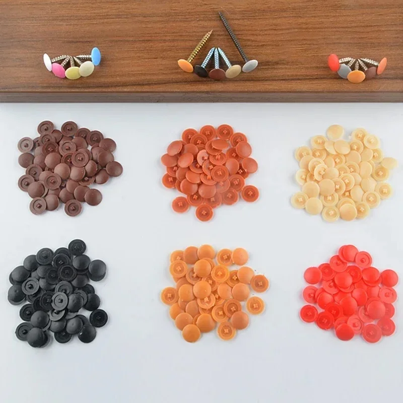 Couvercles de bouchon de vis à charnière, 100 pièces, couvercle de vis à tarauder de décoration, couvercles de trous de vis en plastique, bouton pour voiture, meubles de maison, trous de clous